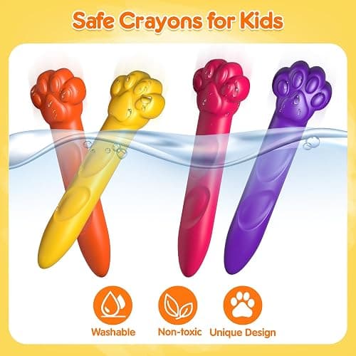 Mocoosy 18 Colors Jumbo Crayons for Toddlers 1-3, Mess-Free Washable Crayon with Coloring Book Set for Kids Ages 4-8, Non Toxic Crayons Kit Art Supplies Coloring Gift Travel Road Trip Activities thumbnail 5