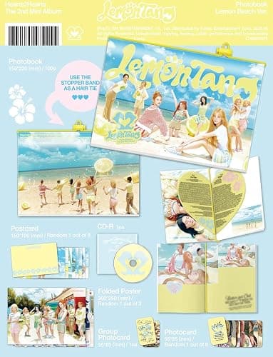 Hearts2Hearts Lemon Tang 2nd Mini Album [Lemon Beach Ver.] Photobook + CD + Photocard + Group Photocard + Folded Poster + Postcard (Rude!) thumbnail 2
