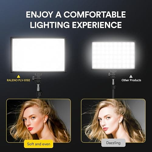 RALENO 19.5W LED Video Soft Light Panel, 650Lux/m 13" Camera Panel Light Built-in 8000mAh Battery, CRI>95 2500-6500K Photography Studio Lights for TikTok YouTube Video Recording Photography Streaming thumbnail 3