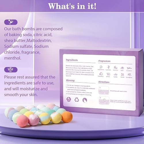 CalmNFiz 20PCS Bath Bombs for Women Presents Set Natural Wonderful Fizz Effect Bath Bomb with Shea Butter & Essential Oils, Bubble Bath Mothers Day Presents for Mom, Wife, Girlfriend thumbnail 6