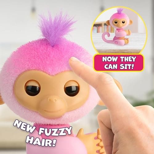 Fingerlings 2023 New Interactive Baby Monkey Reacts to Touch – 70+ Sounds & Reactions – Harmony (Pink) thumbnail 7