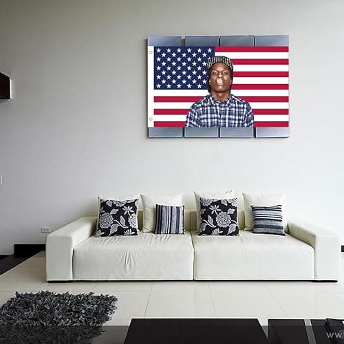 MAGJIUKE Rapper Rocky American Flag Tapestry 3x5 Ft - rap Asap USA Poster for Bedroom Living Room Funny Decor thumbnail 5