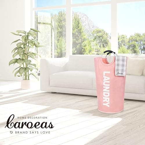 Caroeas 90L Laundry Basket (13 Colors), Waterproof Laundry Hamper, Laundry Bag with Padded Handles, Clothes Hamper Stands Up Well, Collapsible Laundry Basket Easy Storage thumbnail 2