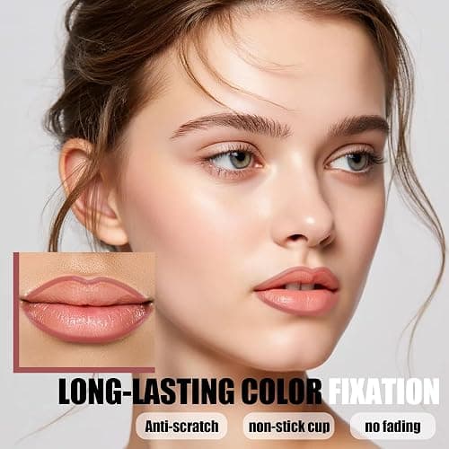 TENGLONG Peel Off Lip Liner Stain, Long Lasting Matte Lip Tattoo Makeup, Smudge-Proof, Highly Pigmented Color, Transfer-Proof, Waterproof, Suitable for All Skin Types, Rose Pink thumbnail 7