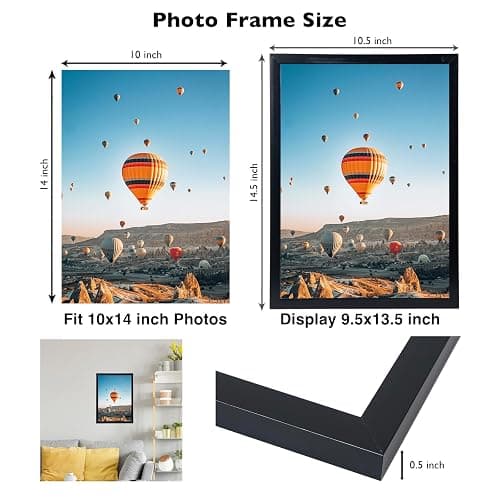 10x14 Picture Frame Set of 3 Black for 30 x 40cm Diamond Painting Art, Wall Mounting Horizontally or Vertically, 10 x 14 Wall Gallery Poster Photo Frame with Durable Shatter Resistant Plexiglass,3 thumbnail 3