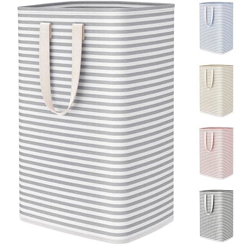 Lifewit 75L Large Collapsible Laundry Hamper, Tall Foldable Dirty Clothes Baskets Waterproof, Freestanding Design with Easy Carry Handles in Dorm Bedroom Bathroom College, Grey - Image 1