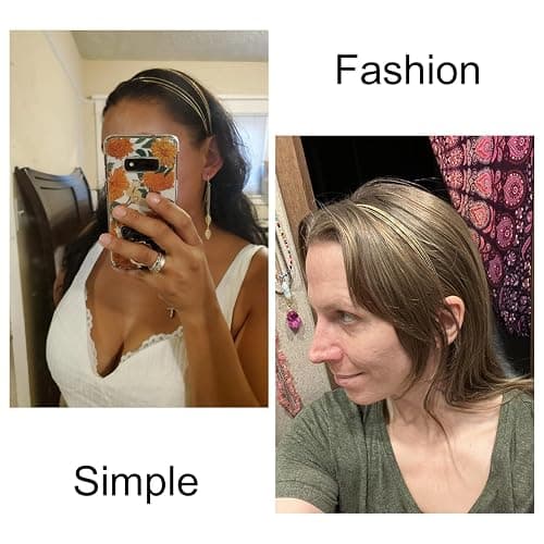 Tobeffect Multi Layers Metal Headbands for Women, 2Packs Fashion Thin Headband Layered Gold Elegant Hairbands Headpiece Trendy Hair Accessories for Girls thumbnail 3