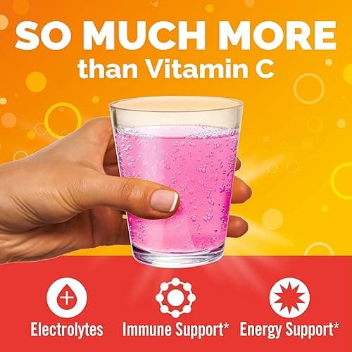 Emergen-C 1000mg Vitamin C Immune Support Powder Pink Lemonade 30CT includes Zinc, Manganese, 7 B Vitamins and Electrolytes for Back to School Essentials thumbnail 3