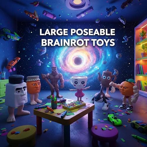 Sarcidery Brainrot Toys,Large Poseable Italian Brainrot Toys,Brainrot Action Figures for Kids,Steal a Brainrot for Fun Desk Display, Collecting & Parent‑Child Playtime Gifts（7Pcs 2） thumbnail 2