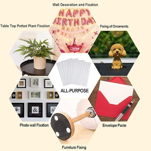 JANYUN 280Pcs Sticky Dot Stickers Clear Putty Sticky Tack for Decoration | 20mm Glue Putty, No Trace,Waterproof Tabs Transparent Adhesive Poster Tape for Wall Decor Photos Party Balloons Crafts thumbnail 5
