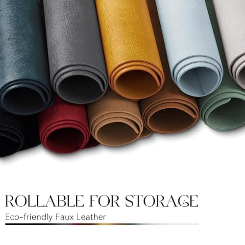 MOSAYT Vinyl Placemats Set of 4-12 X 17 Inch - Faux Leather 100% Waterproof Oil-Proof Wipeable PU Place Mats, Heat Resistant Reversible Table Mats for Kitchen, Dining, Outdoor (Black) thumbnail 7