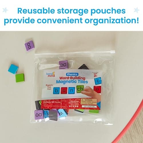 hand2mind Phonics Word-Building Magnetic Letter Tiles, Letter Recognition for Kindergarten, Letter Sounds, Phonics Manipulatives, Phonemic Awareness, Science of Reading Classroom Materials (Set of 6) thumbnail 6