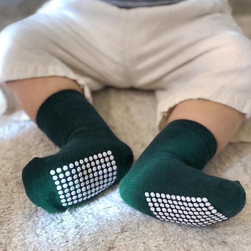 JAKIDAR 12 Pack Baby Toddler Socks Non Slip Grip Cotton Crew Socks for Boys Girls Infants Kids thumbnail 3