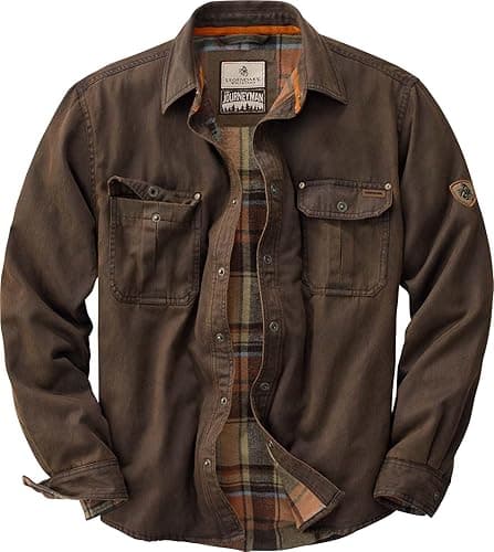 Legendary Whitetails Men's Flannel Lined Shirt Jacket Waxed Cotton Water Resistant - Image 1