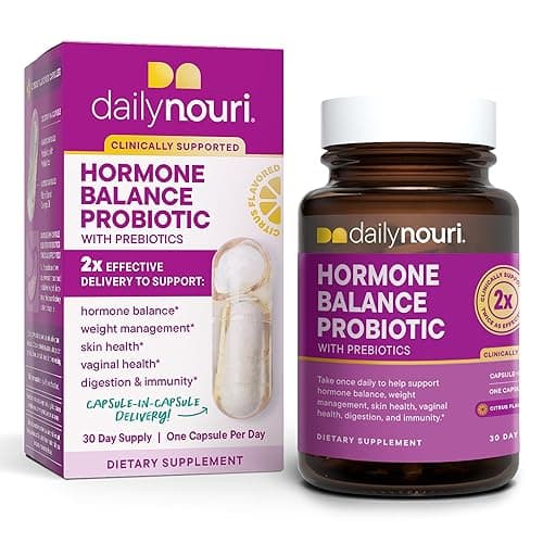 Daily Nouri Hormone Balance Probiotic for Women | For PCOS Symptoms, Vaginal pH, Yeast Balance, Skin Health, Digestion & Immunity-7 Probiotic Strains-Prebiotics (30 Vegan Capsules, 30 Day Supply) - Image 1