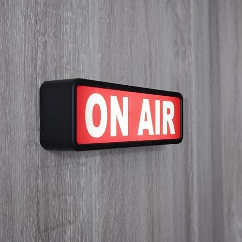 ON AIR Sign LED Light Recording Sign Studio Warning Signfor (Studio/Home Studio/Company/Desk or Wall Decor). Simple and Easy ON/Off Switch Button.Up Lighted Broadcast Warning Sign Finished - black thumbnail 5