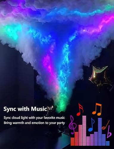16.5 FT 3D Thundercloud LED Light, 2025 Upgraded Cloud Music Sync Multicolor Changing Strip Light, Atmosphere DIY Creative Thunder Cloud Lamp Wall Ceiling Light for Bedroom Gaming Room Party thumbnail 5