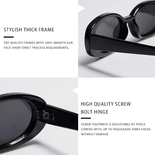 VANLINKER Polarized Retro Oval Sunglasses for Women and Men Small 90s Style VL9580 thumbnail 4