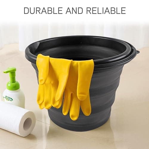 SIMPLEMADE Collapsible Bucket Cleaning Set - Includes 2 Foldable Buckets, Spray Bottle, Rag, Scrubbing Brush and Sponge - Holds Up to 10 liters, Easy Storage, All-Purpose Cleaning Solution thumbnail 6