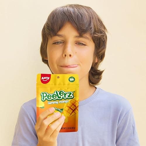 Amos Peelerz Mango Gummy Candy, Peelable Mango Gummy Candy, Resealable 2.19oz Bag (Pack of 8) thumbnail 9