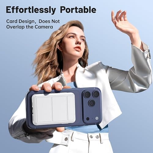 Azmuth for Magsafe Power Bank, 10000mAh Magnetic Battery Pack 20W | Portable Charger 20W PD Fast Charging with USB-C Cables, LED Display with Stand for iPhone 17/16/15/14/13/12 Series (White) thumbnail 7