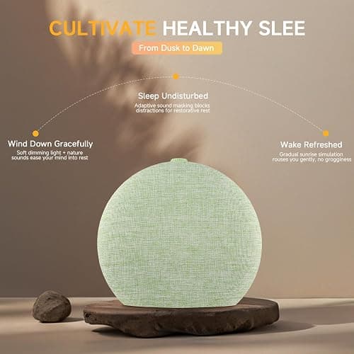 Geuuap Sunrise Alarm Clock White Noise Sound Machine for Bedroom | Natural Wake-Up Light with 30 Soothing Sleep Aids, Bluetooth Speaker, Dimmable Clock, Screen-Free Design for Baby Adults Kids-Green thumbnail 6