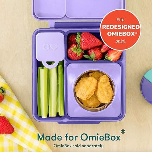 OmieBox (2 Pack) Leakproof Dips Containers to Go, Salad Dressing Container, Condiment Container with Lids - Food Safe Silicone - 4 Ounces (Pink/Purple) thumbnail 4