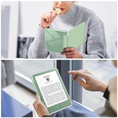 FINTIE Étui pour 6" Kindle (11e Génération, Modèle 2024/2022), Étui Transparent en TPU Souple Housse Veille/Réveil Auto, Vert Agave thumbnail 6
