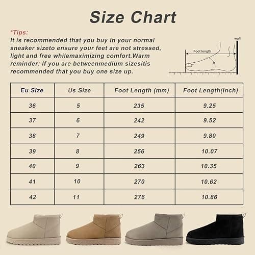 Winter Snow Boots for Women,MIni Ankle Booties Slip On,Fur Lined Warm Winter Shoes Non Slip,Comfortable Flat Boots,Botte Hiver Femme. thumbnail 4