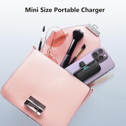 Mini Portable Charger USB C Power Bank,Upgraded 5000mAh PD Fast Charging Battery Pack Built-in USB-C Connector Travel Essential for iPhone17/17Pro/17Pro Max/Air/16 Plus/16Pro Max/15 Series,Android etc thumbnail 3