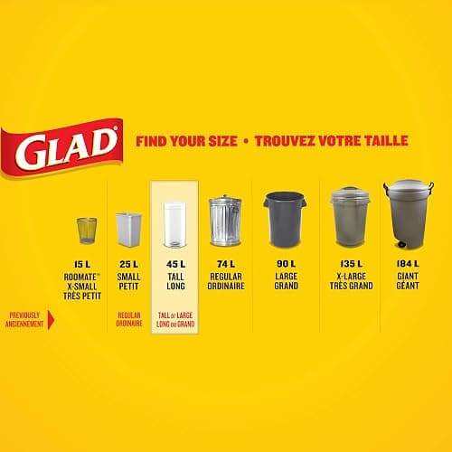 Glad White Garbage Bags - Tall 45 Litres - ForceFlex, Drawstring, with Febreze Fresh Clean Scent, 50 Trash Bags, Made in Canada of Global Components thumbnail 4