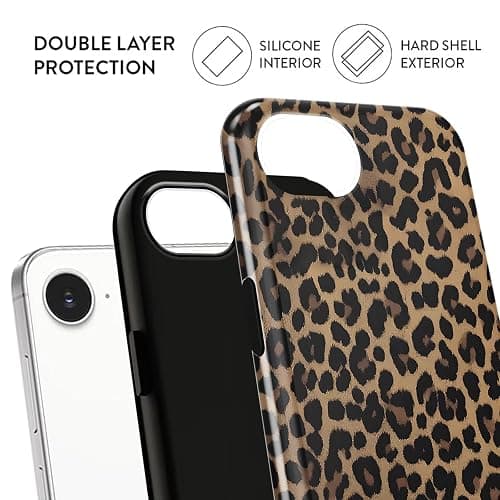 Aoldimu Retro Brown Leopard Print Phone Case for iPhone 16e/iPhone 17e 6.1", Cool Cheetah Print Cover for Girls Boy, Hybrid Heavy Duty 2 in 1 Shockproof Protection Glossy Cover for iPhone 16e/ 17e thumbnail 2