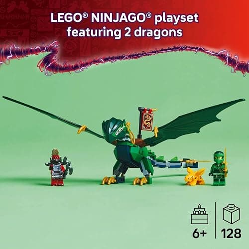 LEGO NINJAGO Lloyd's Green Forest Dragon Toy - Pretend Play Building Toy for Boys and Girls, Ages 6+ - Birthday Gift for Kids - Dragon Figurine with 2 Minifigures for Kids - 71829 thumbnail 3