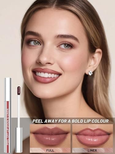 QCMME Lip Stain Peel Off Lip Liner Stain with Tweezer, Long Lasting Matte Lip Tint Tattoo, Highly Pigmented Color Lip Makeup, Waterproof Lipstick, Transfer-proof Lipstain for Women, Rose Pink thumbnail 3