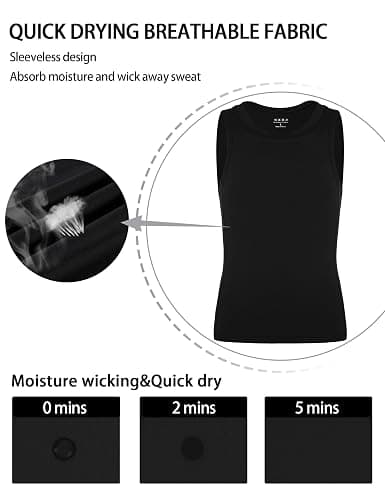 RIKUAOU Boys Compression Tank Tops Athletic Quick Dry Sleeveless Undershirts, Soft Tagless Base Layer Shirt for Kids Youth thumbnail 5