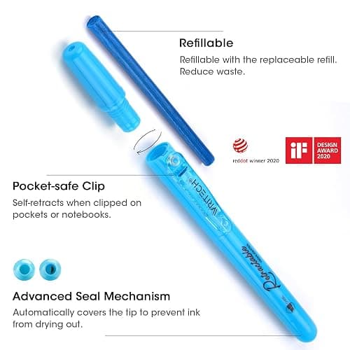 WRITECH Retractable Highlighters Assorted Colors: Chisel Tip Click Aesthetic Highlighter Marker Pens Pack Multi Colored Ink No Bleed Smear for Highlighting Journaling (6ct Pastel) thumbnail 3