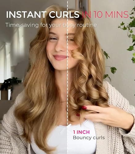 TYMO Automatic Rotating Curling Iron - TYMO CURLPRO Beach Waves Curling Wand, Portable Hair Curler, 500 Million Ionic, Dual Voltage & Lightweight for Travel, Ceramic Coating, 1 Inch, Peach thumbnail 3