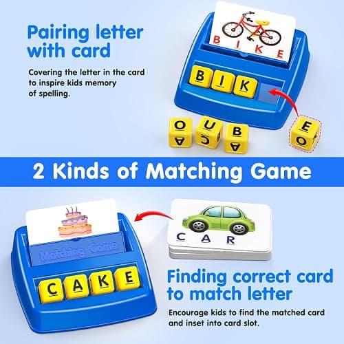 HahaGift Educational Toys for 3-5 Year Old Boy Girl Gifts, Matching Letter Learning Games Activities, Ideal Christmas Birthday Gift for Toddler Kids Age 3 4 5 6 7 Year Olds Boys Girls thumbnail 4