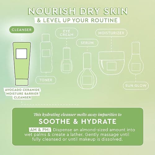 Glow Recipe Avocado Ceramide Facial Cleanser, Korean Double Cleanse Second Step, Hydrating Gel-to-Foam Face Wash for Dry Skin, Barrier Support, Hyaluronic Acid + Colloidal Oatmeal (150ml) thumbnail 3