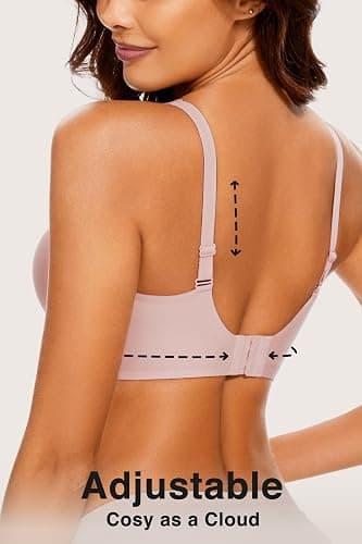 MOEOZLLO Deep V Bras for Women No Underwire Adjustable Straps Comfort Wireless Bralettes Seamless Plunge Everyday Push Up Bra thumbnail 3