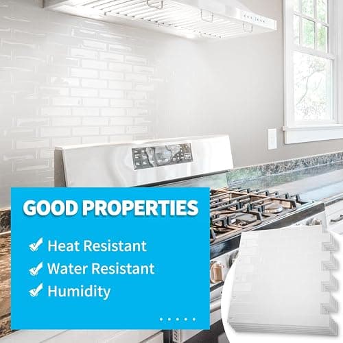 Art3d 10-Sheet Peel and Stick Backsplash Tile for Kitchen - 12”×12” Stick on Wall Tile for Kitchen Bathroom Countertop Living Room, White Washed thumbnail 6