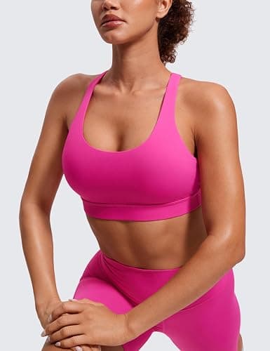 CRZ YOGA Naked Feeling Strappy Padded Sports Bras for Women - Fitness Workout Top Criss Cross Back Yoga Cami thumbnail 5