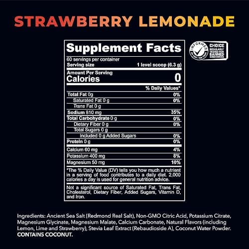 REDMOND Re-Lyte Hydration Electrolyte Powder Mix (Strawberry Lemonade) thumbnail 3