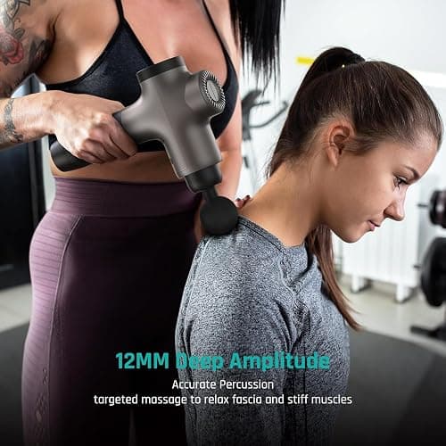 Mebak 3 Massage Gun, Massage Gun Deep Tissue for Athletes, Professional Muscle Percussion Massager, Massager for Shoulder Leg Back Body Pain Relief, Quiet Portable Sport Tool, Gifts for Him thumbnail 4