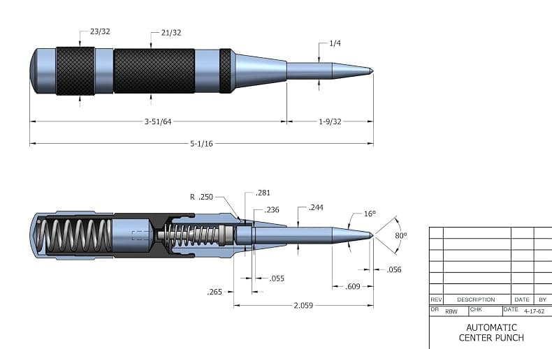 Starrett Steel Automatic Center Punch  thumbnail 3