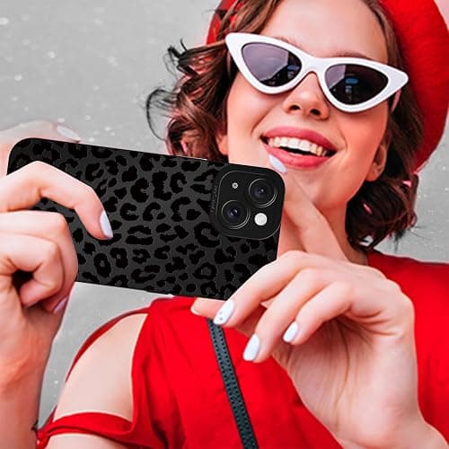 Cinysnt Cute Black Cheetah Print Phone Case for iPhone 15 6.1" | Aesthetic Leopard Pattern Design Cover Full Camera Lens Protective Shockproof Soft Slim TPU Funda for Men Women Girls thumbnail 8
