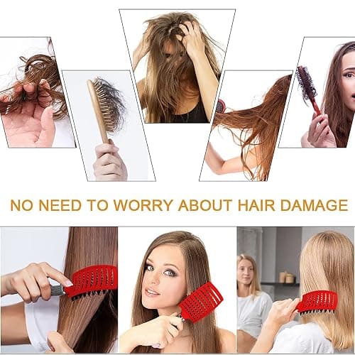 Magical Ultra Detangling Brush for Wet or Dry Hair, Detangler Brush, Fast Drying Styling Massage Hairbrush for Men, Women and Kids (Rainbow) thumbnail 2