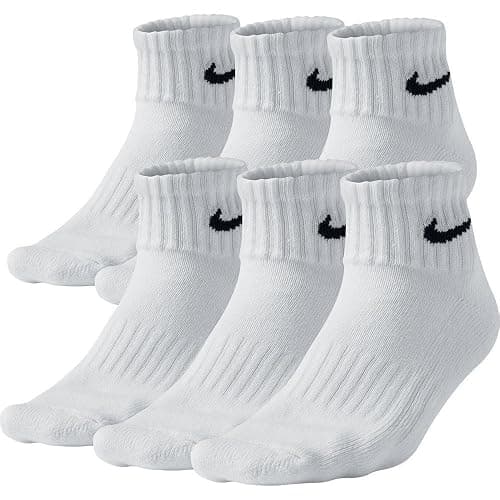 Nike Men's Bag Cotton Quarter Cut Socks (6 Pack) (Medium (shoe size 6-8), White) - Image 1