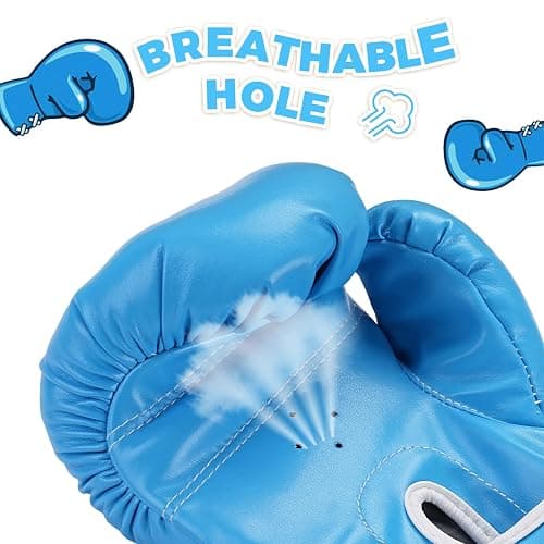 Redipo Kids Boxing Gloves, Youth Boxing Training Gloves for Kids 3-9 Year Boys and Girls, 4&6OZ Fighting Gloves, Punching Bag Kickboxing Thai Mitts MMA Training Sparring Gloves - Blue - 4OZ thumbnail 7