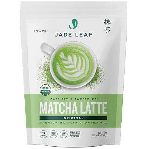Jade Leaf Matcha Organic Café Style Sweetened Matcha Latte Premium Barista Crafted Mix - Original - Authentically Japanese (5.3 Ounce Pouch) - Image 1
